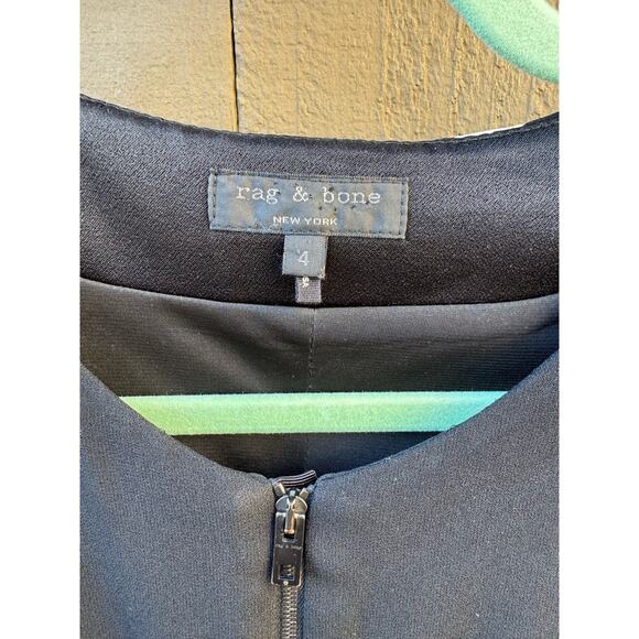 Rag & Bone Black Andrea Front Zip Black Dress - Picture 4 of 13